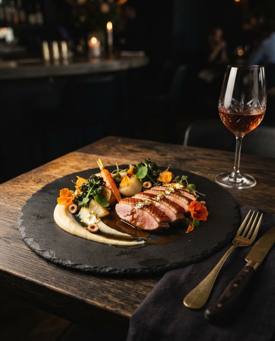 Signature plated dish at Savora
