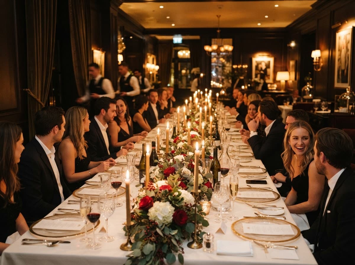 An elegant candlelit table set for a special evening